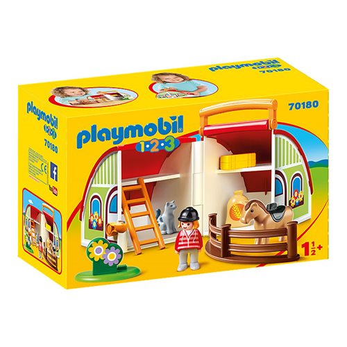Playmobil 123 Dog Train Car Building Set 70406