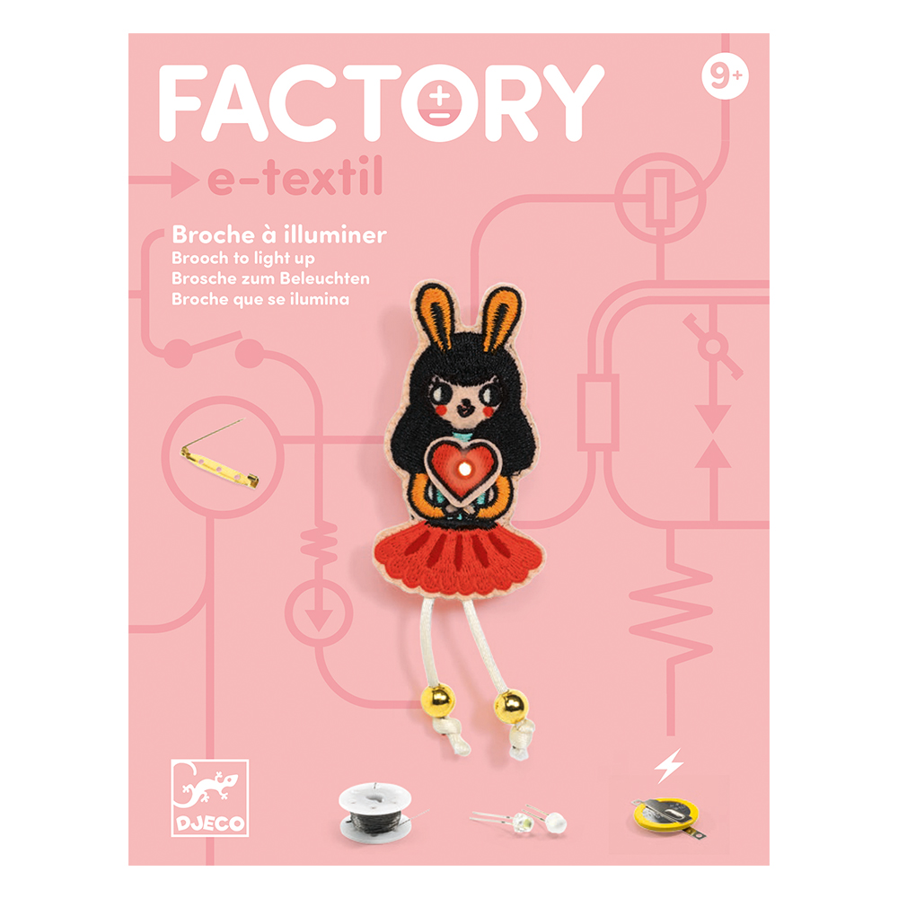 Design Factory - E-textil Brooch - Bunny girl