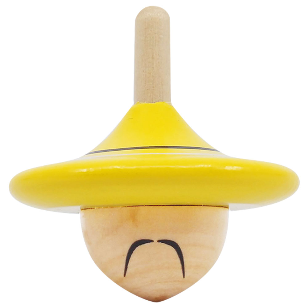 Svoora Wooden Top Spinning Hat:  'The Chinese' 5.5 cm (Assortment 6 pcs)