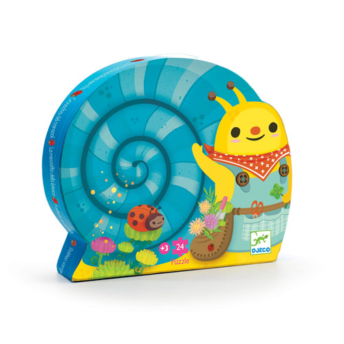 Djeco Silhouette puzzles Snail goes plant picking -24p