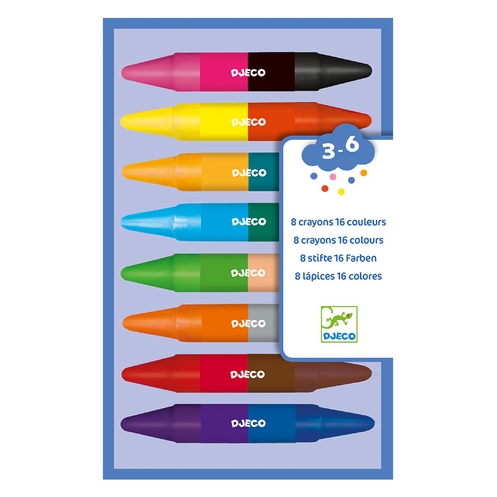 Djeco The colours 8 twins crayons