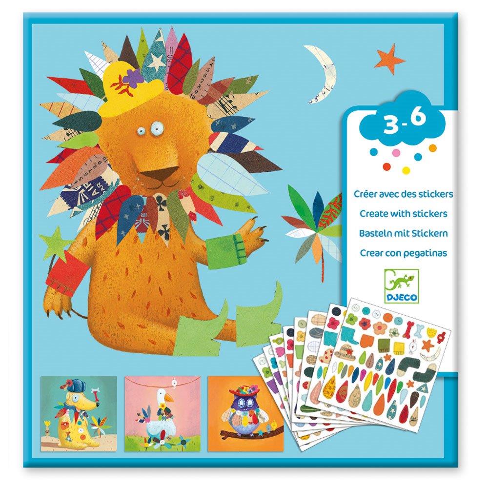 DJECO CREATE WITH STICKERS CREATE ANIMALS