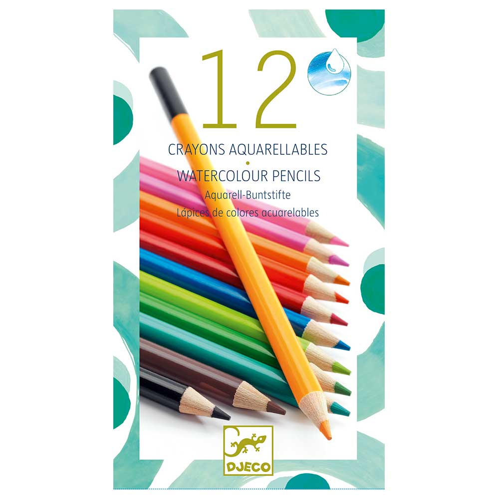 Djeco The colours 12 watercolour crayons - classic