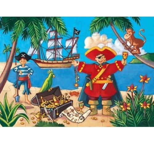 Djeco Silouhette Puzzles The pirate and his treasure - 36 pcs