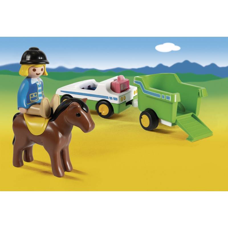 PLAYMOBIL 70181 - 1.2.3 CAR WITH HORSE TRAILER