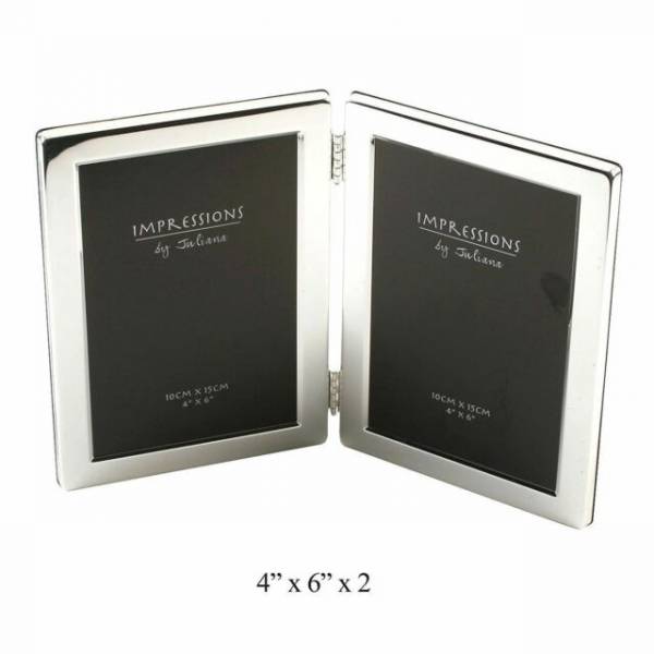 IMPRESSIONS SILVERPLATED PHOTO FRAME WHITE BORDER 4 X 6