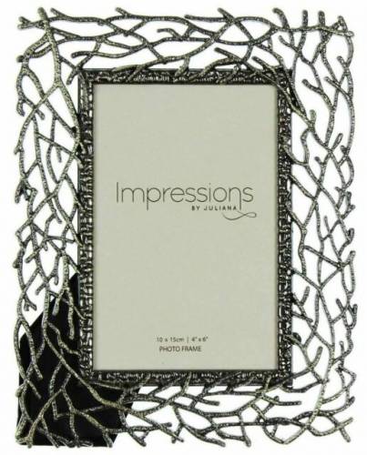 IMPRESSIONS SILVERPLATED PHOTO FRAME WHITE BORDER 4 X 6