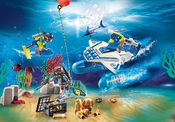 PLAYMOBIL 70776 POLICE DIVING MISSION ADVENT CALENDAR WITH COLOUR