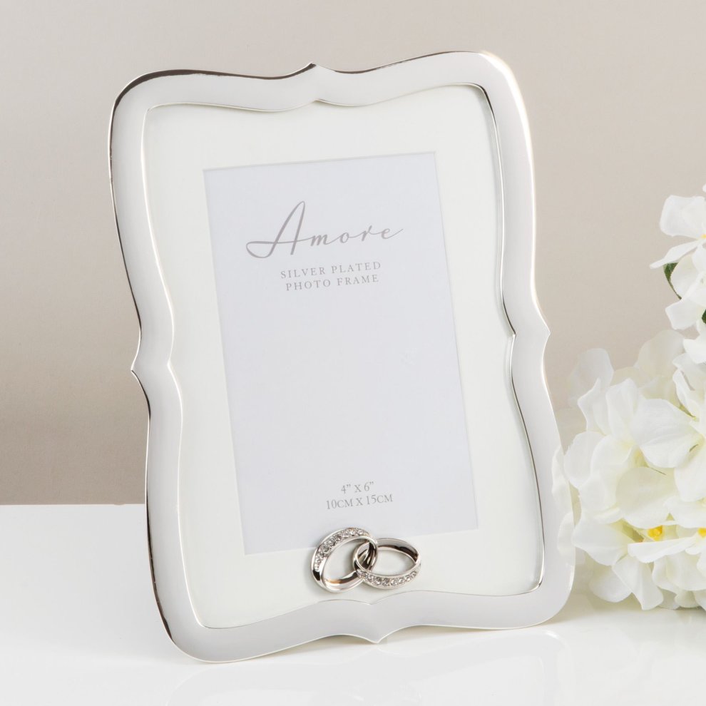AMORE SILVERPLATED SCALLOP FRAME WITH RINGS 4 X 6