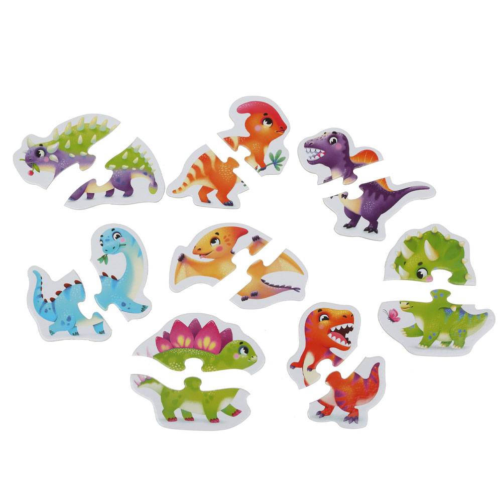 Cubika Puzzles 8 in 1 'Happy dinosaurs' 16pcs