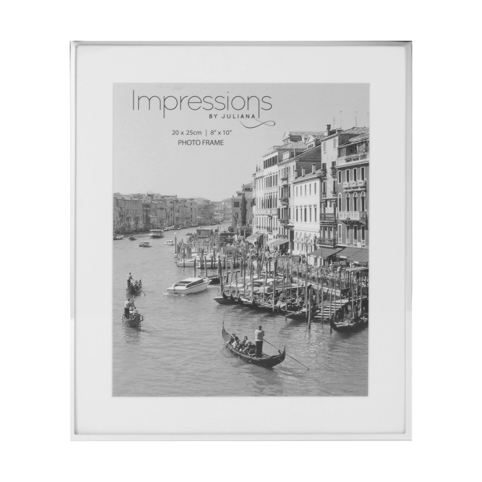 IMPRESSIONS SILVERPLATED PHOTO FRAME WHITE BORDER 8 X 10