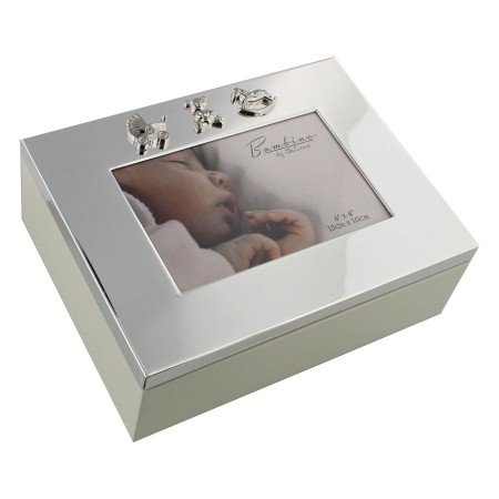 BAMBINO SILVER PLATED BABY KEEPSAKE BOX WITH ICONS