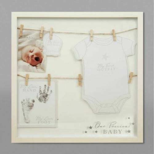 Bambino MDF Frame My Precious Baby Hand Print & Sleep Suit