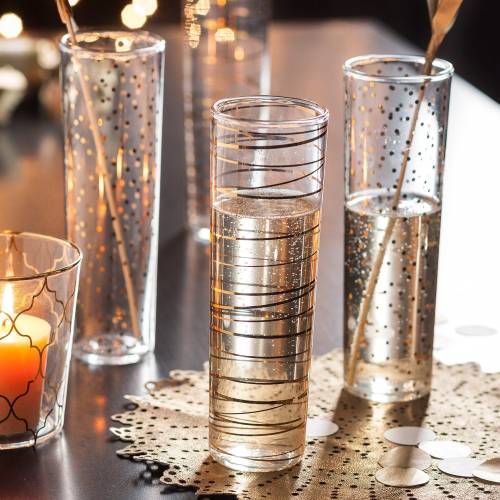 LUXE MODERNE SET OF 4 ASSORTED FLUTE GLASSES