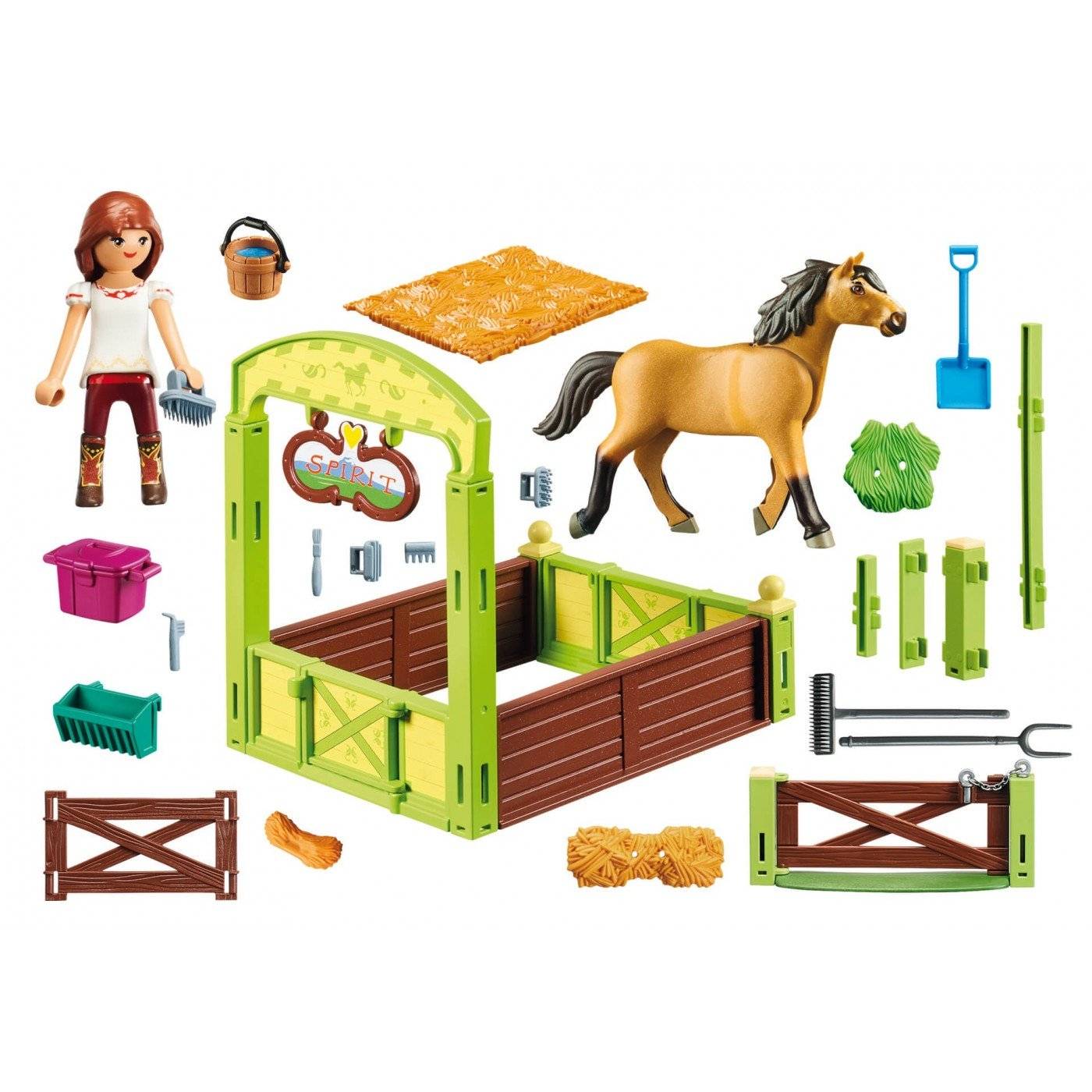 PLAYMOBIL 9478 DREAMWORKS SPIRIT LUCKY AND SPIRIT WITH HORSE STALL FOR CHILDREN