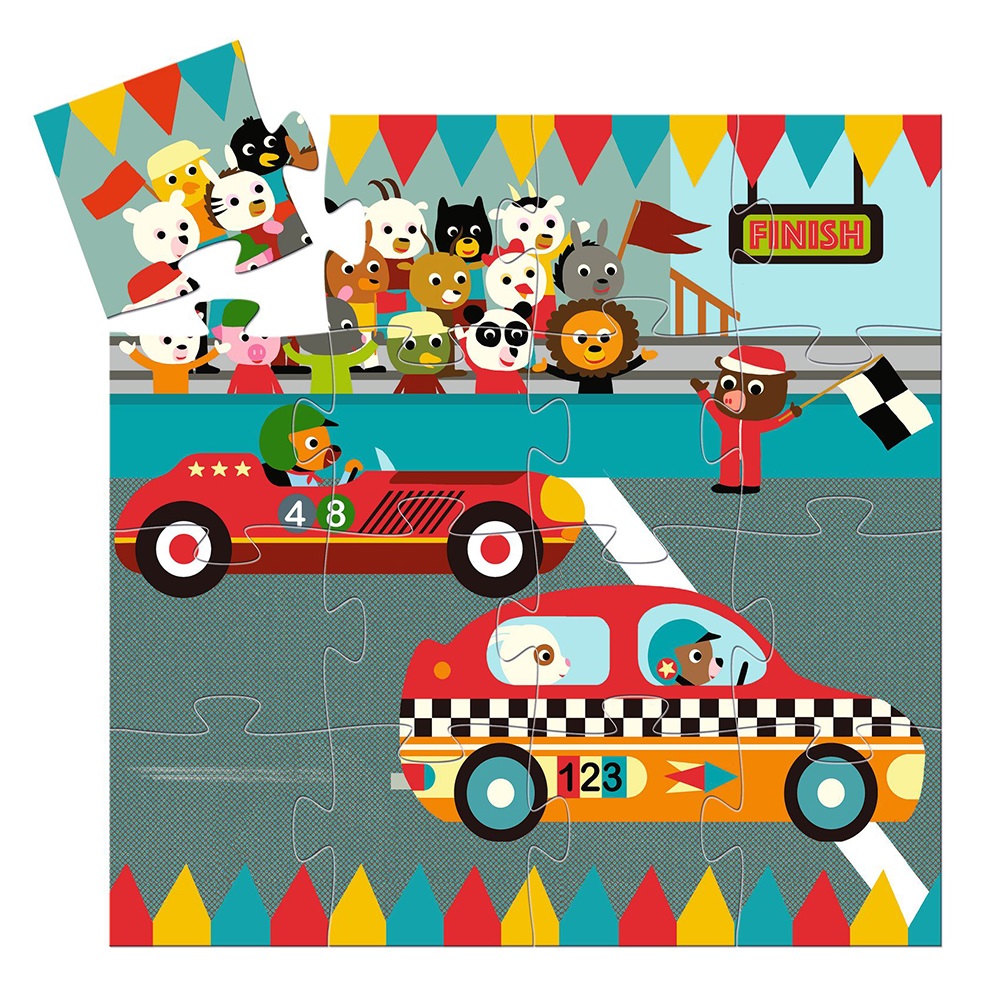DJECO PUZZLE GAME 16PCS THE RACING CAR