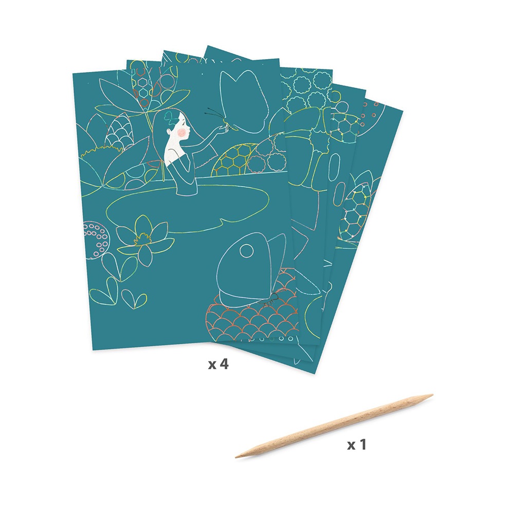 Djeco scratching cards - The encanted pond
