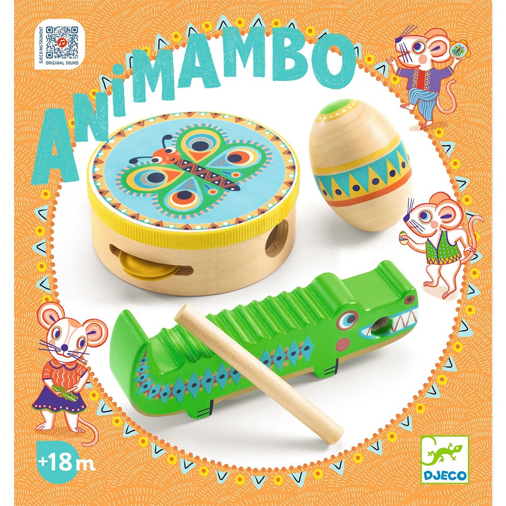 DJECO SET OF PERCUSSIONS: TAMBOURINE, MARACAS, GUIRO