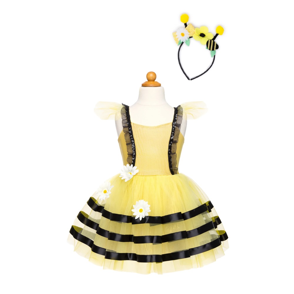 Great Pretenders Bumble Bee Dress & Headband, SIZE US 3-4