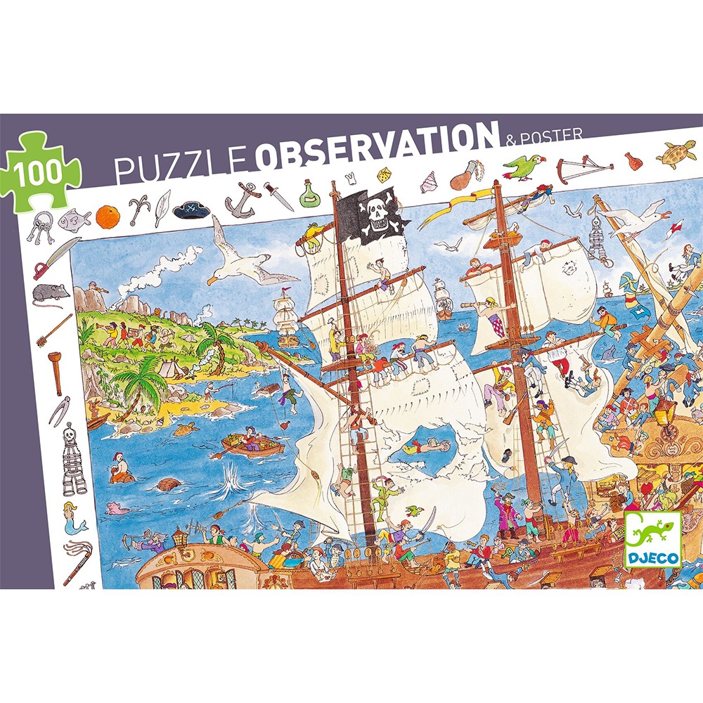 Djeco Puzzles observation Pirates - 100 pcs - FSC MIX