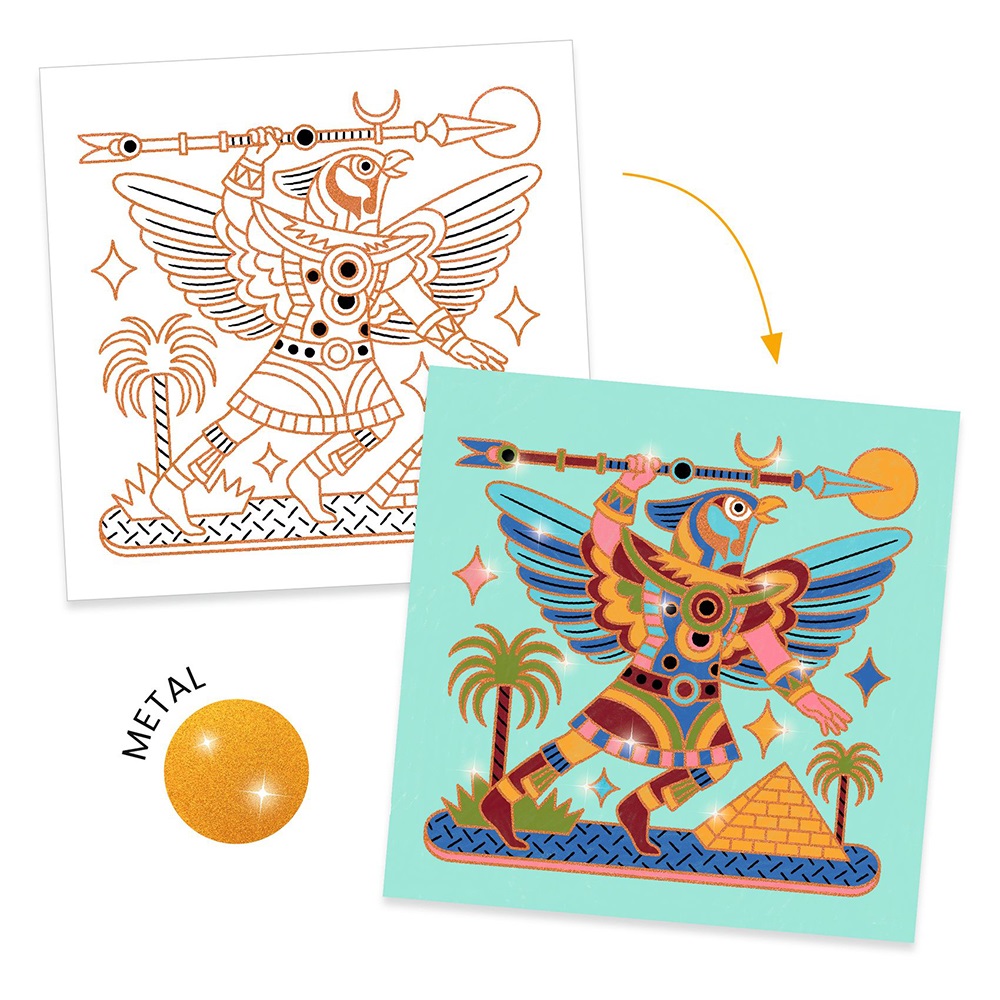 DJECO ART AND CRAFT SMALL GIFTS FOR OLDER ONES - COLOURING SURPRISES ANIMAL WARRIORS