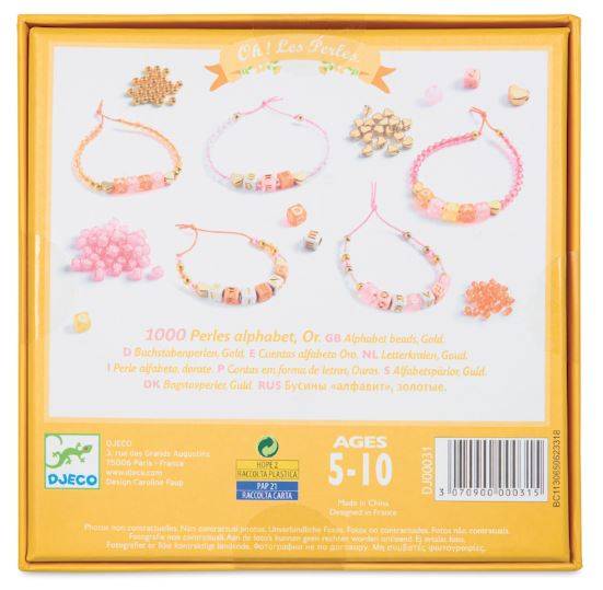 DJECO ART AND CRAFT BEADS AND JEWELLERY ALPHABET BEADS, GOLD