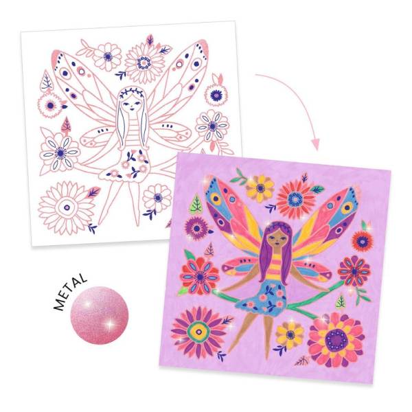 DJECO ART AND CRAFT SMALL GIFTS FOR OLDER ONES - COLOURING SURPRISES LITTLE WINGS
