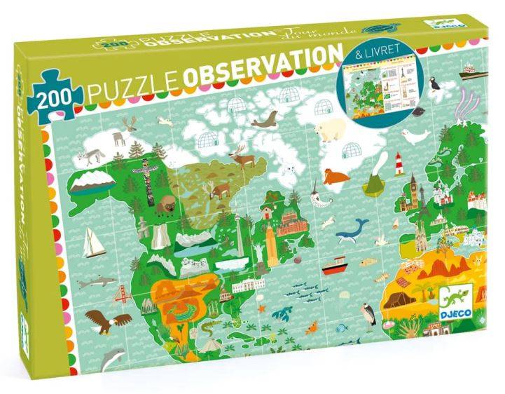 DJECO PUZZLES OBSERVATION MONUMENT OF THE WORLD - 200PCS - FSC MIX