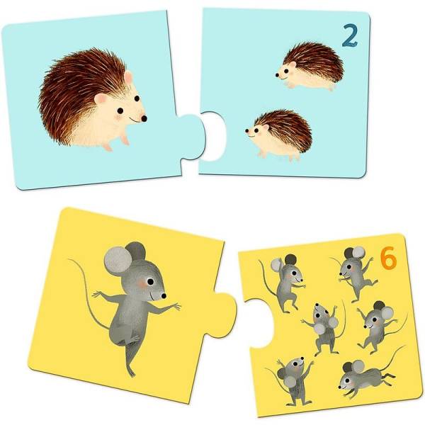 DJECO EDUCATIONAL GAMES - PUZZLE DUO-TRIO BABY ANIMALS