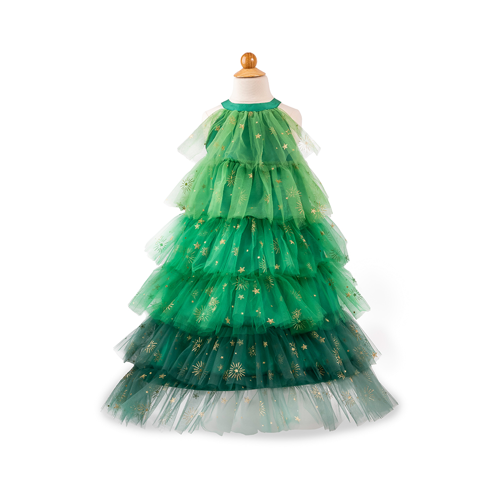 GREAT PRETENDERS CHRISTMAS TREE DRESS WITH HEADPIECE, SIZE US 3-4