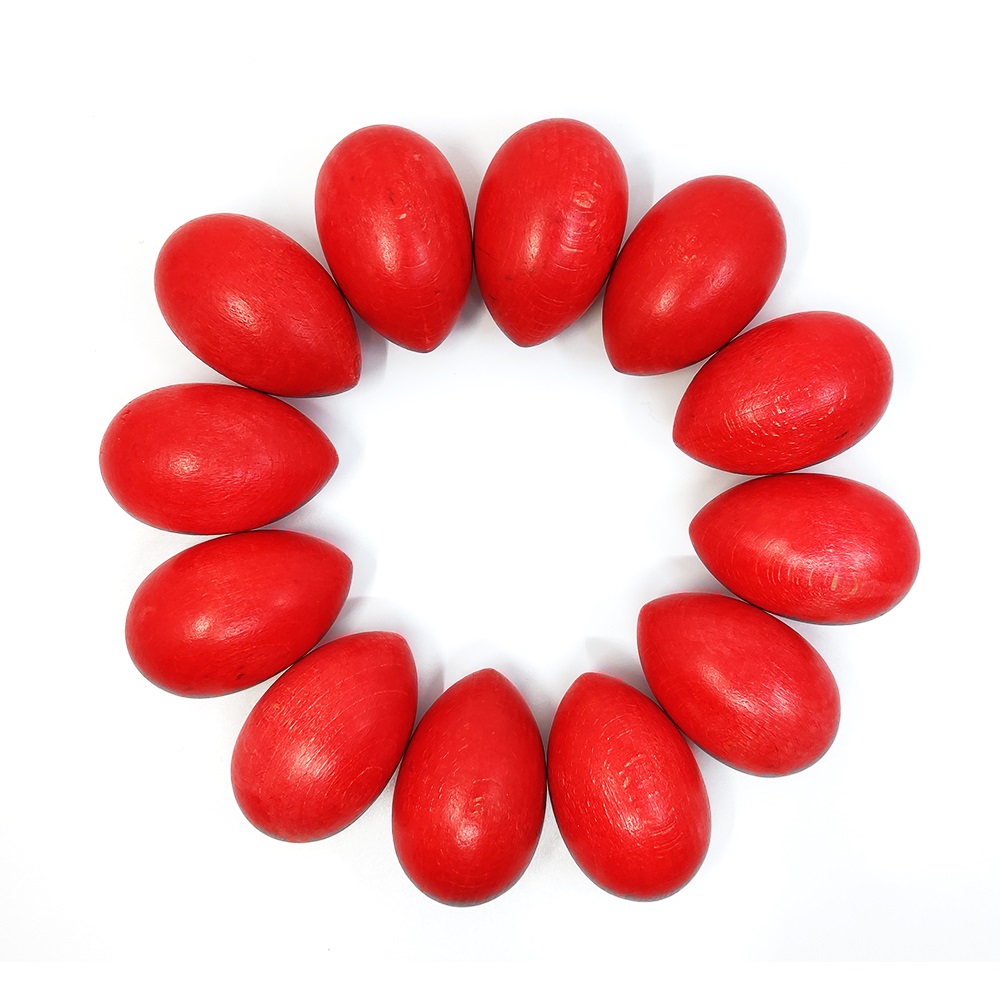 RED WOODEN EGGS
