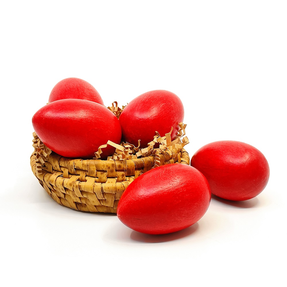 RED WOODEN EGGS