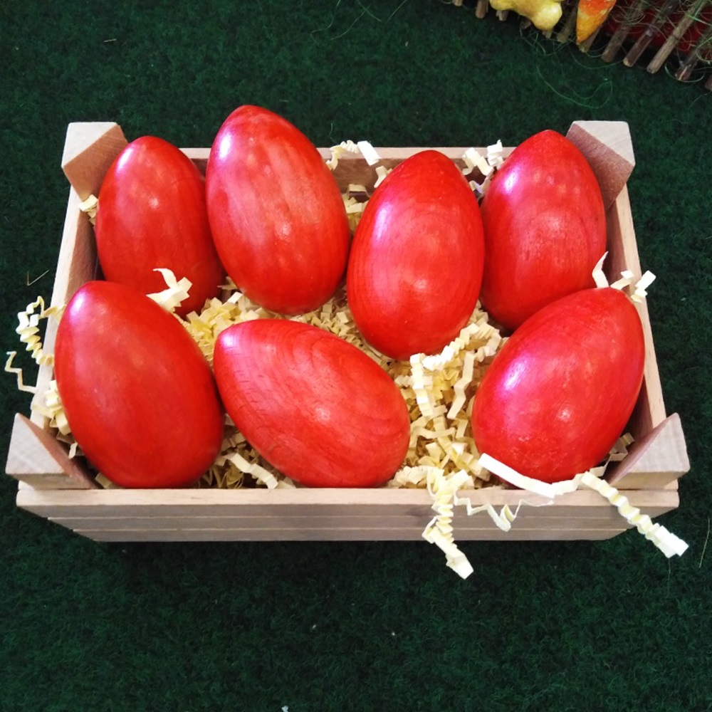 RED WOODEN EGGS