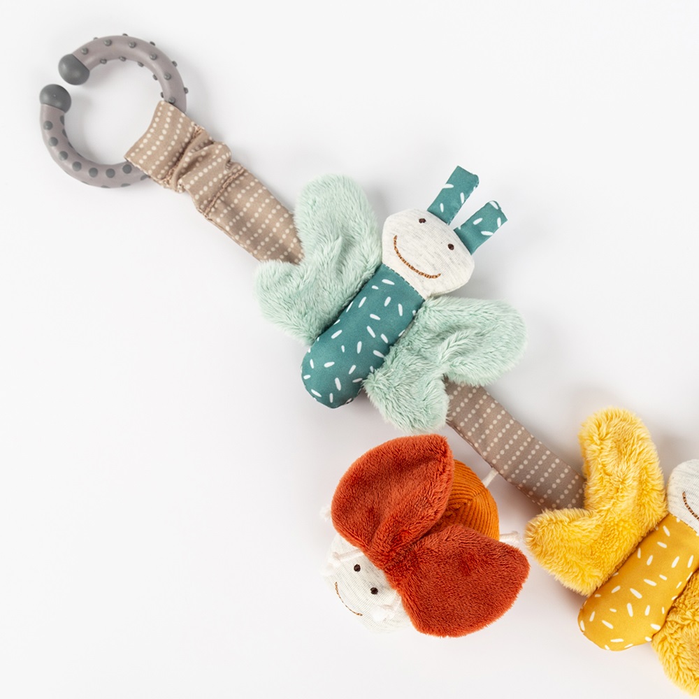 SIGIKID PRAM CHAIN BUTTERFLY, YELLOW