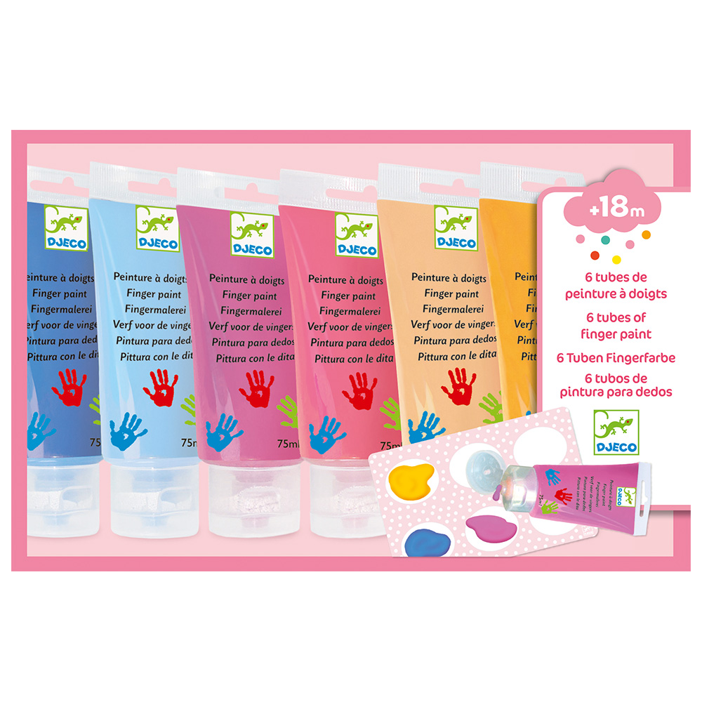 Djeco The colours - For littles ones 6 finger paint's tubes - sweet