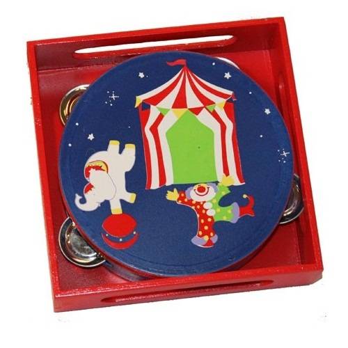 tambourine ‘Circus’ in a wooden case