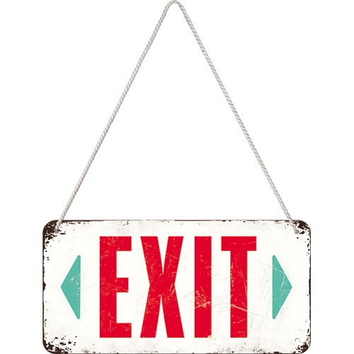 Nostalgic Hanging Sign Achtung Exit