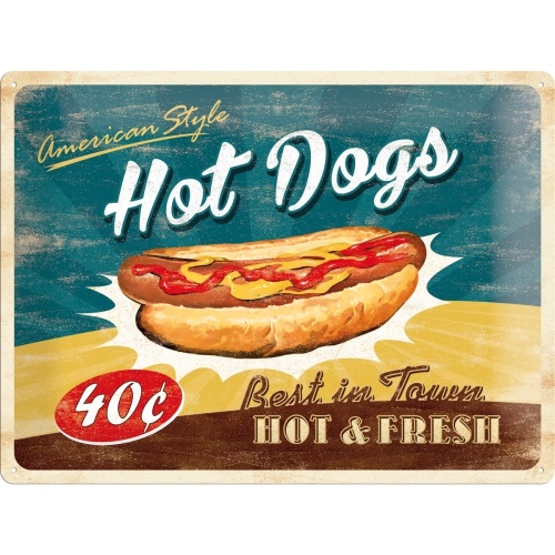 Nostalgic Tin Sign 30x40cm Hot Dogs