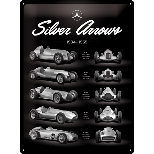 Nostalgic Tin Sign Mercedes-Benz - Silver Arrows Chart