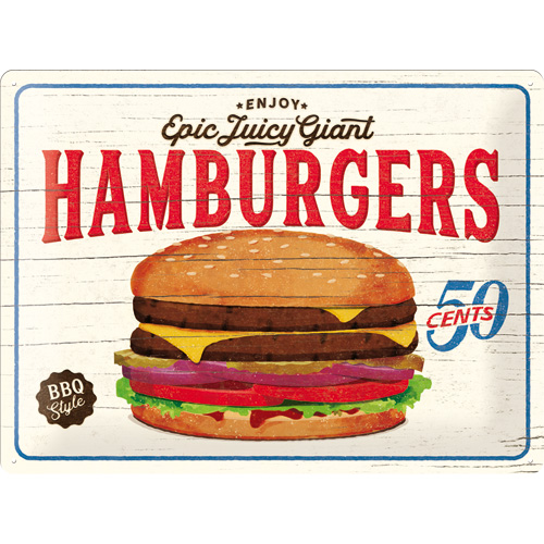 Nostalgic Tin Sign 30x40 USA Hamburgers