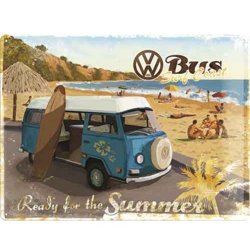Nostalgic Tin Sign VW Ready for a hot Summer