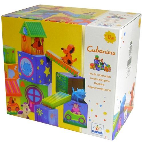 Djeco Cubes for infants Cubanimo - 14 blocks + 3 anim.
